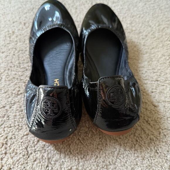 Tory Burch Eddie Flat in Patent Leather Black Size 10 - Picture 3 of 6